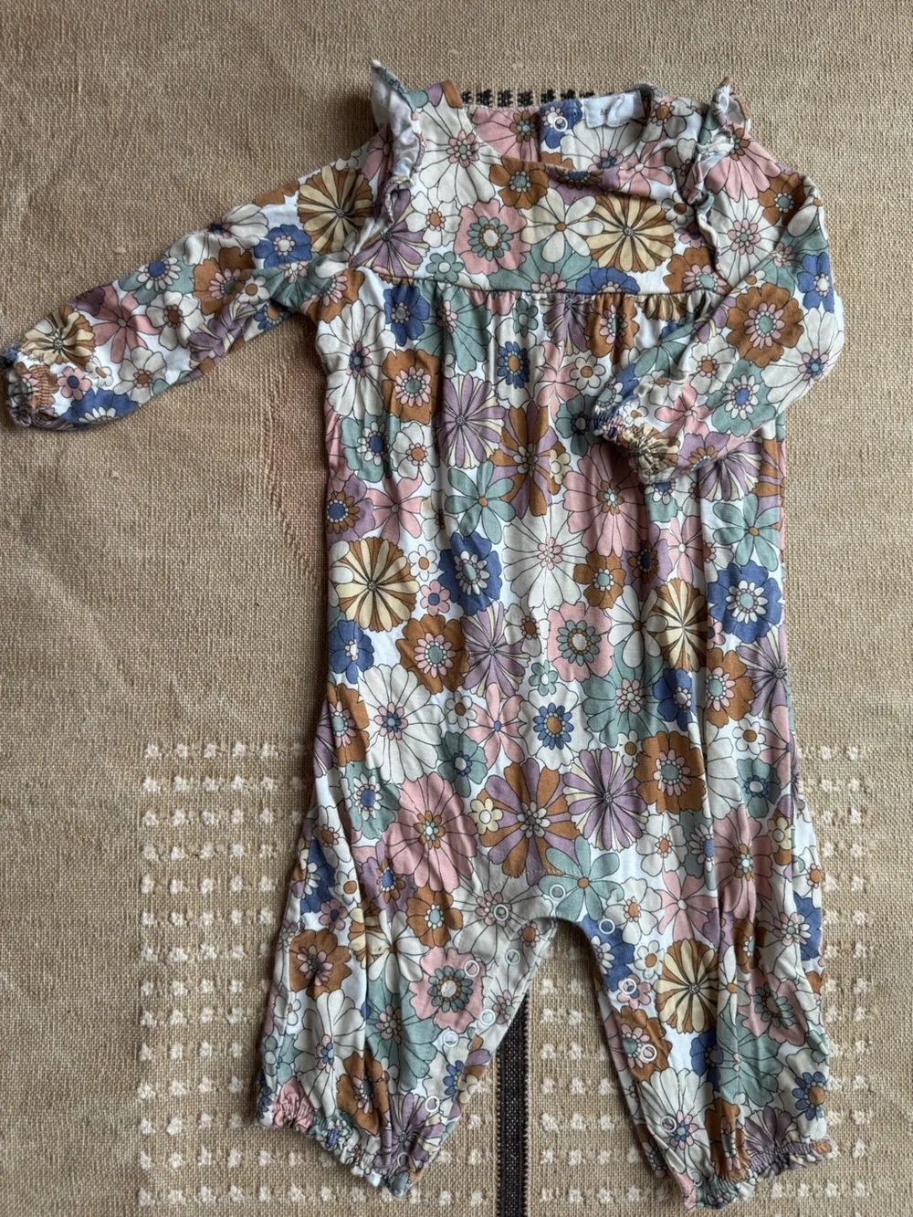 Bundle of 2 Angel Dear Floral Rompers Jumpsuits